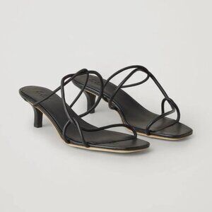 COS Strappy Leather Kitten-Heel Sandals, Size 9